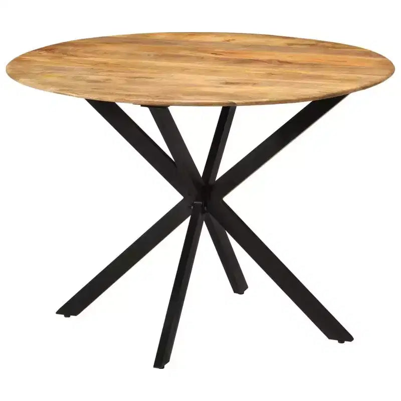 Tavolo da pranzo in legno massello di mango – Naturale e nero, 110x78 cm, robusto telaio in legno duro