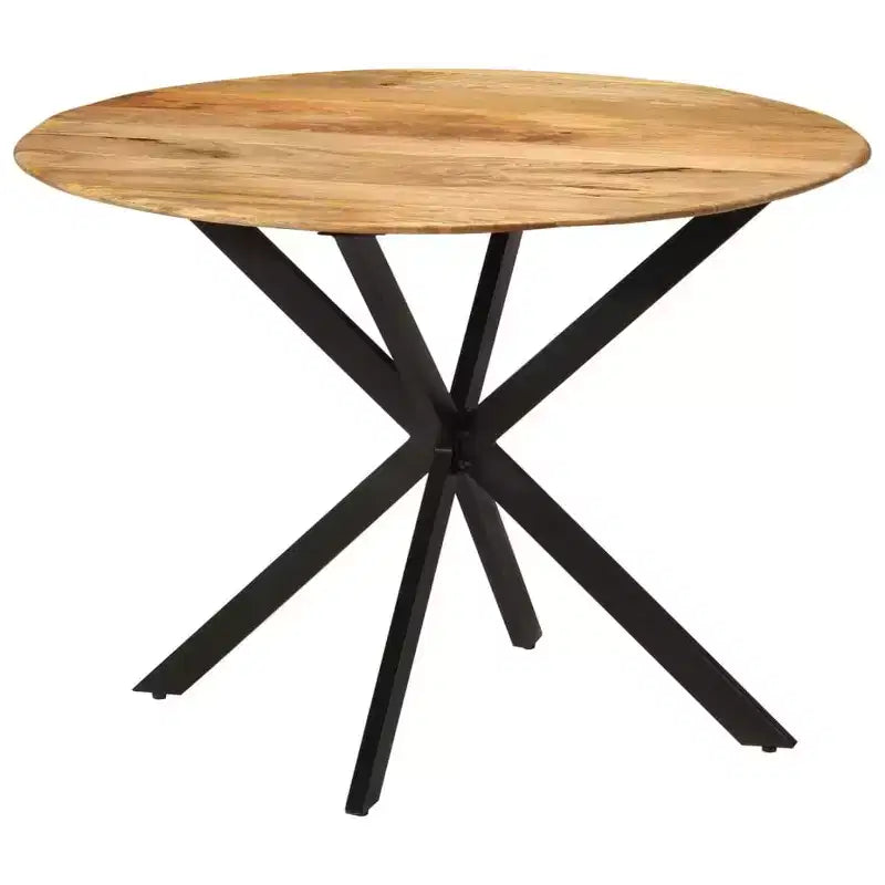 Tavolo da pranzo in legno massello di mango – Naturale e nero, 110x78 cm, robusto telaio in legno duro