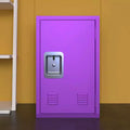 Locking Cabinet, Locker Storage Cabinet, Vertical Steel Lockable Storage Cabinet, Minimalist Locker Organizer, Metal Locker Purple