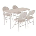 Portable Folding Table & Chairs Set  No-Assembly Metal Frame with Thick Cushions for Camping/Events/Office
