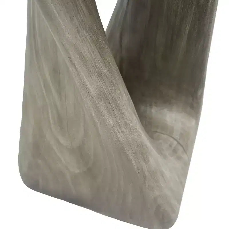 Tavolino Retro Comodino Tavolino d'Appoggio con Texture Effetto Legno, Tavolino d'Appoggio per Interni/Esterni a Forma di Spirale - ModernLuxe