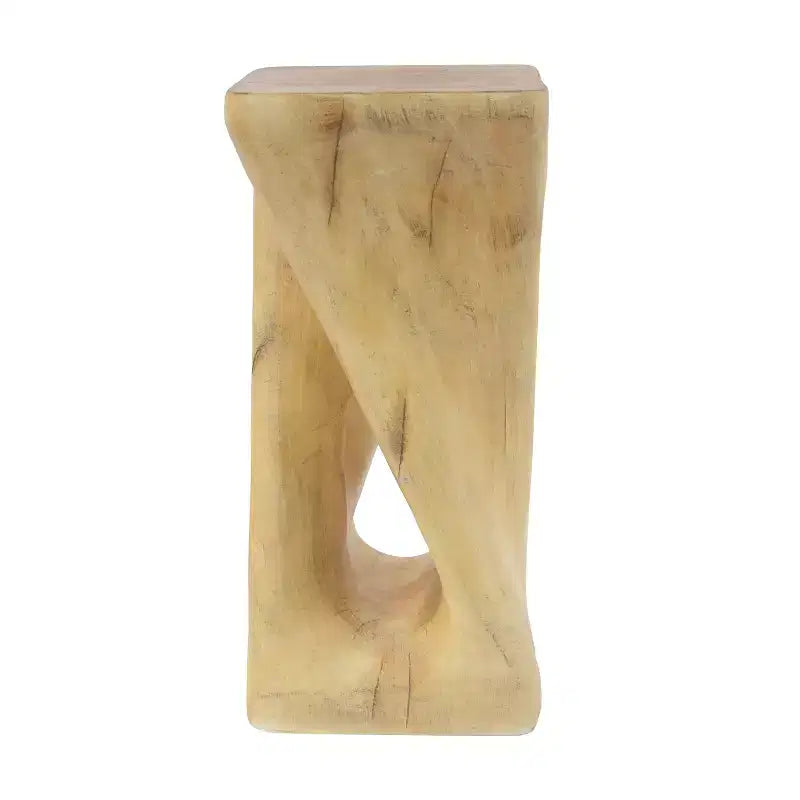 Tavolino Retro Comodino Tavolino d'Appoggio con Texture Effetto Legno, Tavolino d'Appoggio per Interni/Esterni a Forma di Spirale - ModernLuxe