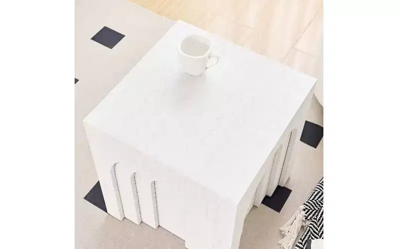 TUYOHW Tavolino Moderno Quadrato, Tavolino Imitazione Legno Massello in MDF, Tavolino da Salotto d'Appoggio, Comodino da Camera da Letto