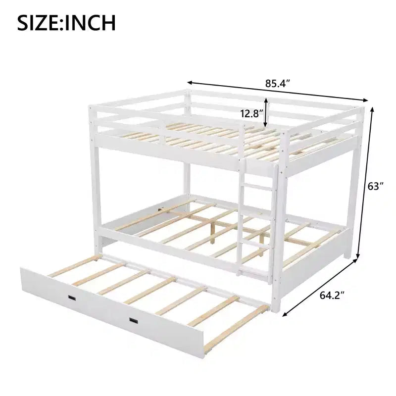 Luxystar Letto a Castello in Legno Queen Size con Letto Estraibile per la Stanza dei Bambini e l'Appartamento