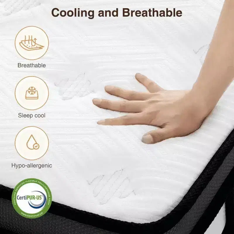 Materasso Queen Size in Scatola, Materasso in Memory Foam Gel da 35 cm per Notti Fresche e Sollievo dalla Pressione, Sensazione Morbida Media con Isolamento del Movimento
