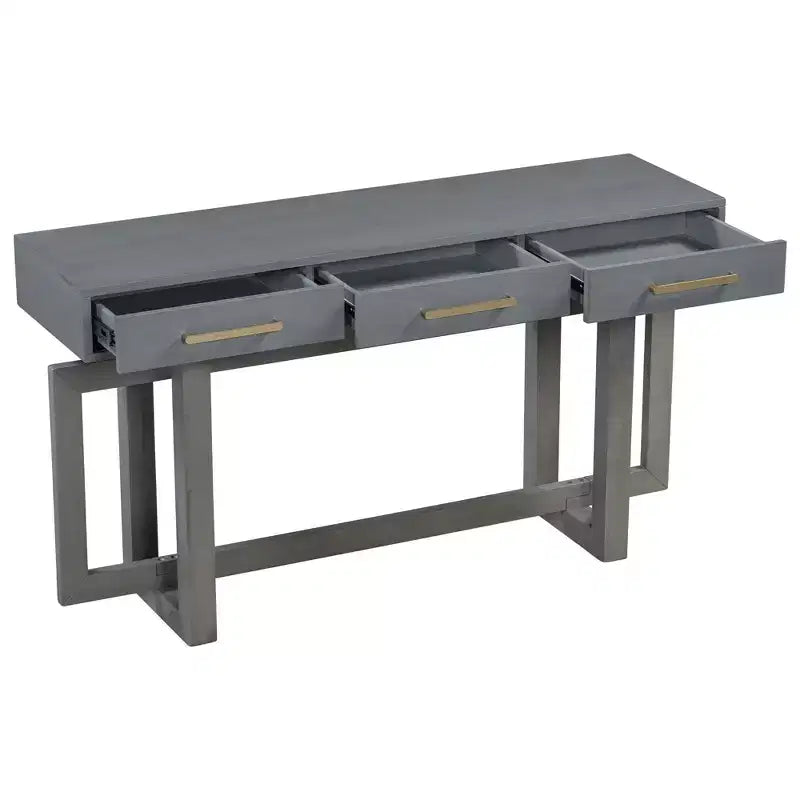 Consolle Okak stile moderno artistico con 3 cassetti, elegante tavolo da ingresso con gambe a incrocio, tavoli da foyer per ingresso, soggiorno