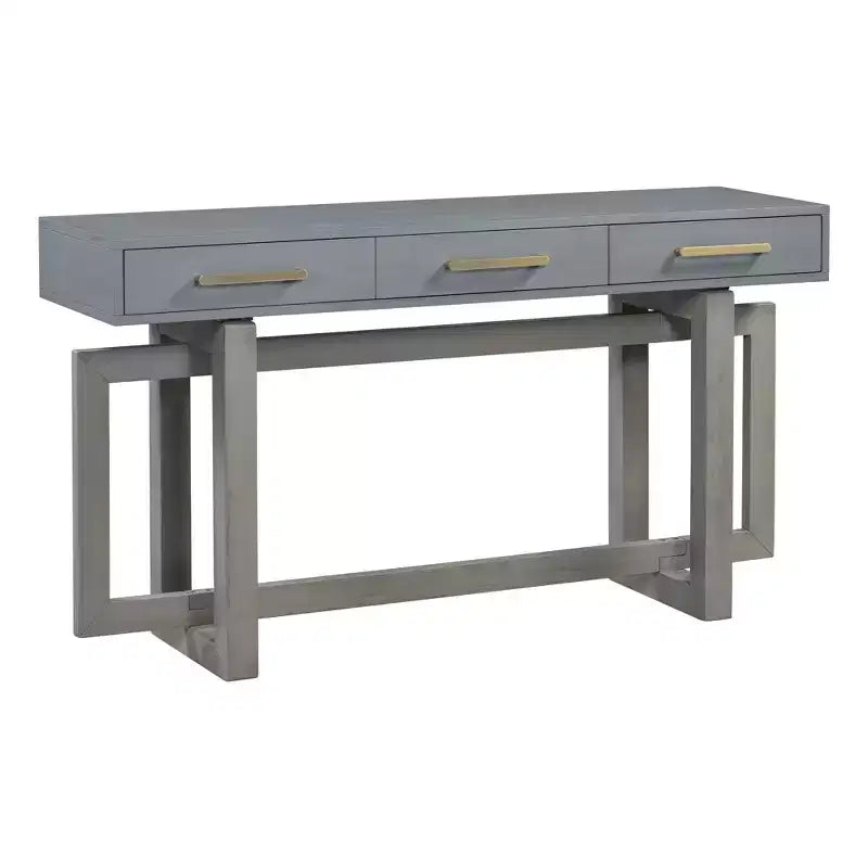 Consolle Okak stile moderno artistico con 3 cassetti, elegante tavolo da ingresso con gambe a incrocio, tavoli da foyer per ingresso, soggiorno