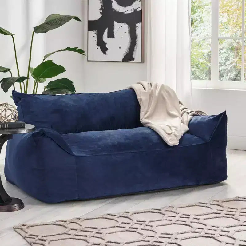 Poltrona Sacco Oversize in Ciniglia con Braccioli – Comodo Divano da Pavimento per Soggiorno