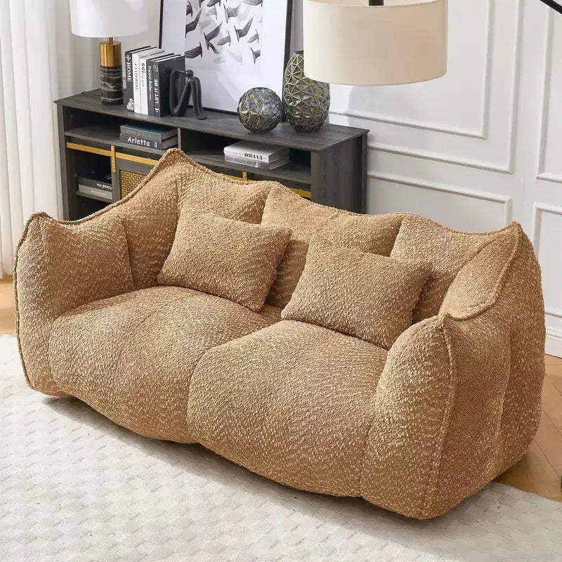 TUYOHW Poltrona Sacco con Braccioli, Divano da Terra in Schiuma ad Alta Resilienza per 2, Comoda Poltrona Divano Lazy per un Salotto Moderno