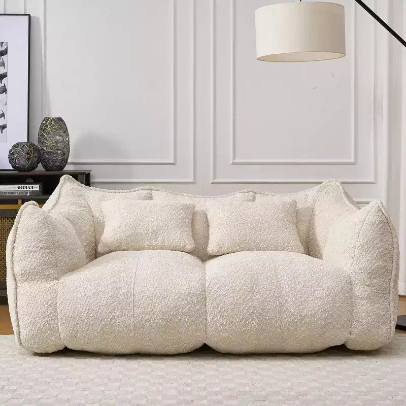 TUYOHW Poltrona Sacco con Braccioli, Divano da Terra in Schiuma ad Alta Resilienza per 2, Comoda Poltrona Divano Lazy per un Salotto Moderno