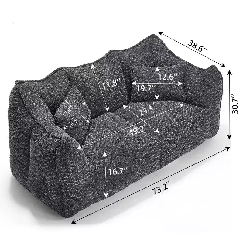 TUYOHW Poltrona Sacco con Braccioli, Divano da Terra in Schiuma ad Alta Resilienza per 2, Comoda Poltrona Divano Lazy per un Salotto Moderno