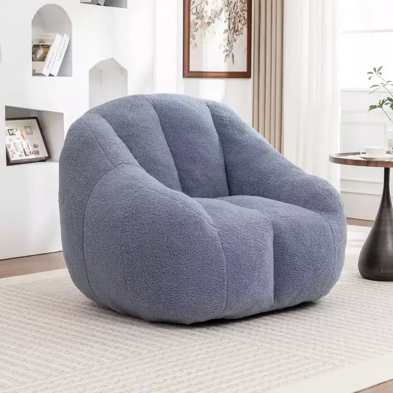 TUYOHW Poltrona Sacco in Tessuto Teddy Peluche, Poltrona da Pavimento in Memory Foam per un Comfort Morbido, Moderna Poltrona Gaming per il Soggiorno