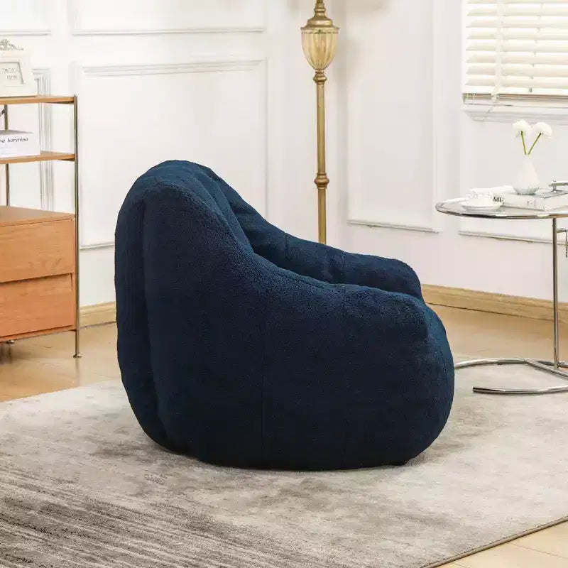 TUYOHW Poltrona Sacco in Tessuto Teddy Peluche, Poltrona da Pavimento in Memory Foam per un Comfort Morbido, Moderna Poltrona Gaming per il Soggiorno