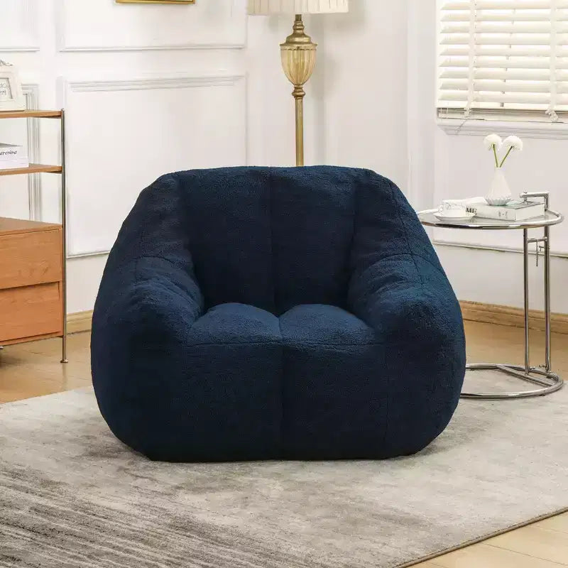 TUYOHW Poltrona Sacco in Tessuto Teddy Peluche, Poltrona da Pavimento in Memory Foam per un Comfort Morbido, Moderna Poltrona Gaming per il Soggiorno