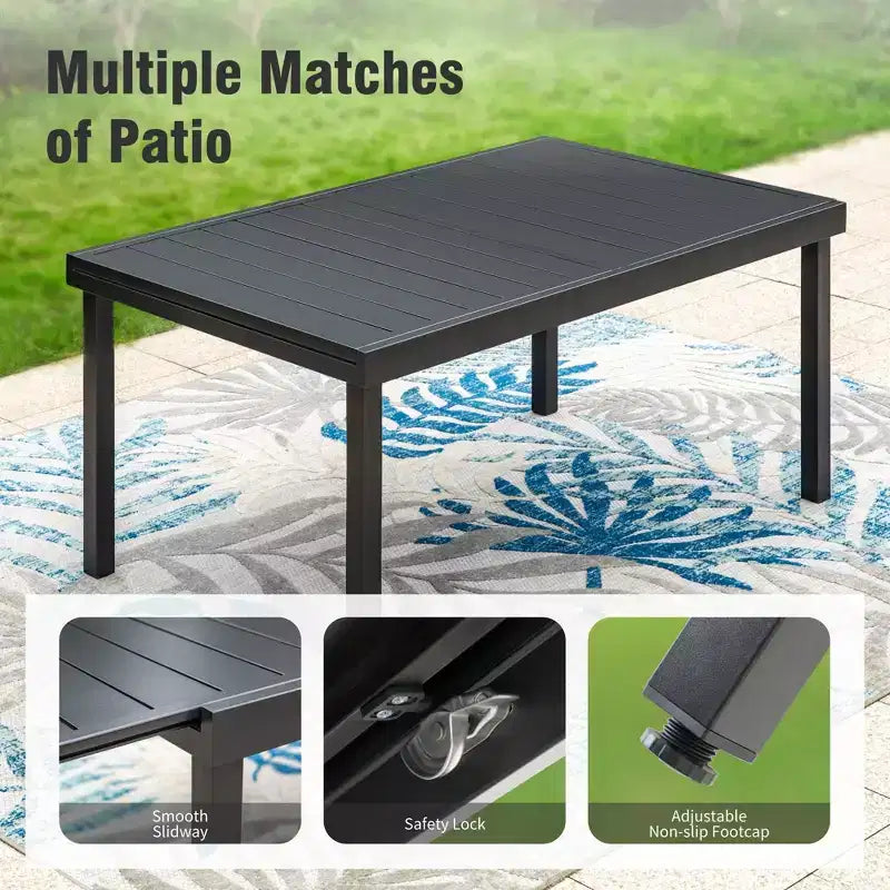 Captiva Designs Set Mobili da Cucina 7 Pezzi con Tavolo da Pranzo Effetto Legno e Sedie in Metallo Imbottite