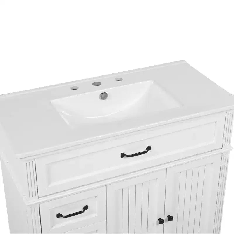 Mobile bagno con lavabo integrato da 36 pollici, mobiletto da bagno con cassetti, mobile bagno con lavabo singolo