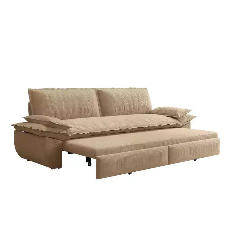Divano letto convertibile 3 in 1 Queen Size con cuscini e struttura estraibile, divano letto moderno in velluto a coste per soggiorno o camera degli ospiti - Panipeachy