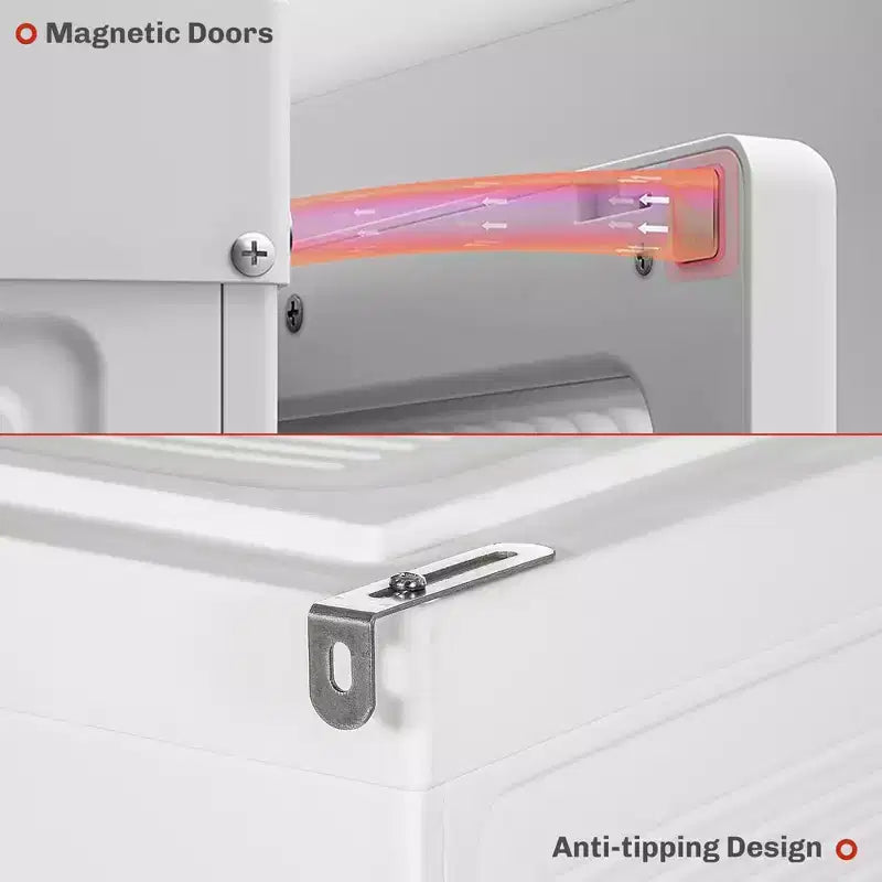 Armadio Portatile, Organizzatore Pieghevole per Vestiti con 6 Scomparti, Ante Magnetiche, Facile Montaggio