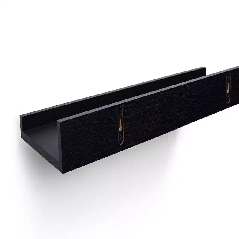 Mensola galleggiante nera da 40 cm, con supporti a scomparsa, in legno, per parete, perfetta per l'arredamento di bagno/camera da letto/cucina o per esporre libri/piante, facile da installare.