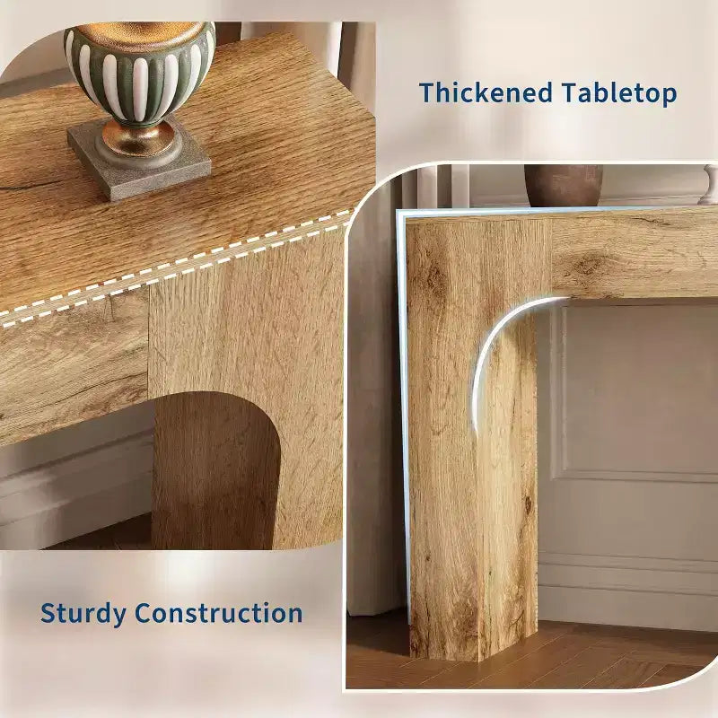 47/63 Tavolo Consolle Rustico in Stile Fattoria - Tavolino Sottile da Ingresso, Laterale per Divano per Corridoio e Soggiorno