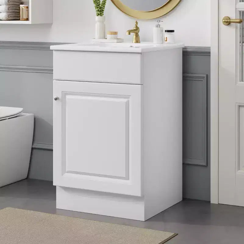 Mobiletto da bagno salvaspazio 20, mobiletto da bagno con lavabo singolo e mensola