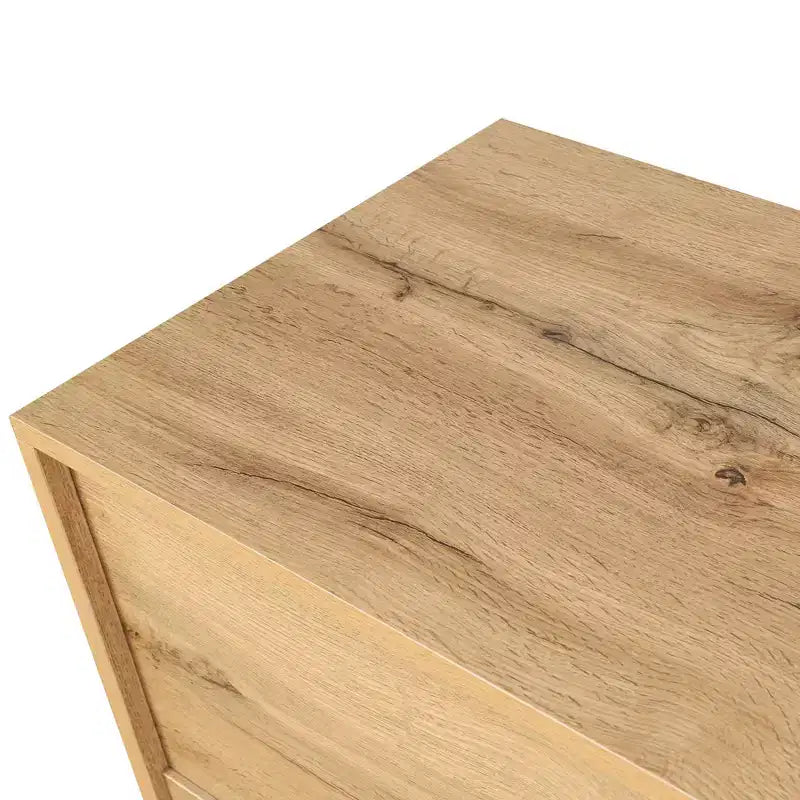 Clihome 63 Mobile Contenitore Grande con Maniglia in Metallo, Ante Intagliate a Fiori, Credenza Consolle Moderna in Legno con Ripiani Regolabili