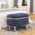 TUYOHW 29.5 Panchina Pouf Contenitore Retrò da Fondo Letto con Frange, Elegante Pouf Accent Trapuntato per Camera da Letto e Soggiorno, Capacità 136 kg