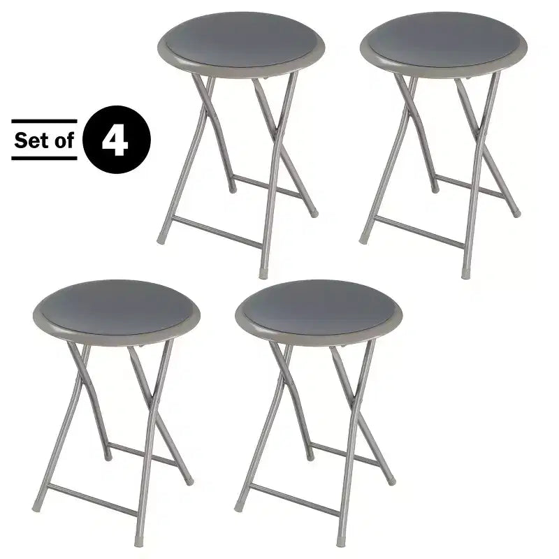 Lavish Home Set di 4 Sgabelli Pieghevoli da Bar, Sgabello Robusto da 45,7 cm con Capacità di 102 kg e Sedili Imbottiti per Dormitorio, Sala Ricreativa o Sala Giochi