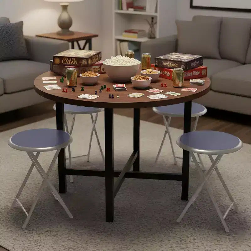 Lavish Home Set di 4 Sgabelli Pieghevoli da Bar, Sgabello Robusto da 45,7 cm con Capacità di 102 kg e Sedili Imbottiti per Dormitorio, Sala Ricreativa o Sala Giochi