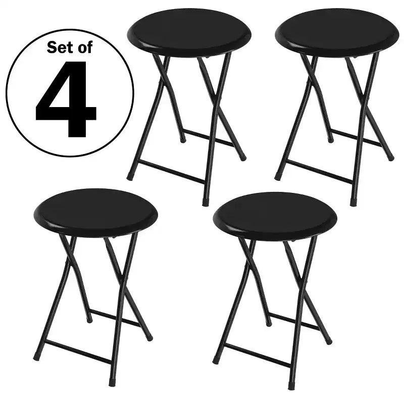 Lavish Home Set di 4 Sgabelli Pieghevoli da Bar, Sgabello Robusto da 45,7 cm con Capacità di 102 kg e Sedili Imbottiti per Dormitorio, Sala Ricreativa o Sala Giochi