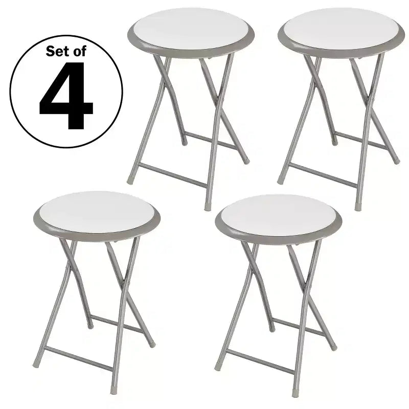 Lavish Home Set di 4 Sgabelli Pieghevoli da Bar, Sgabello Robusto da 45,7 cm con Capacità di 102 kg e Sedili Imbottiti per Dormitorio, Sala Ricreativa o Sala Giochi