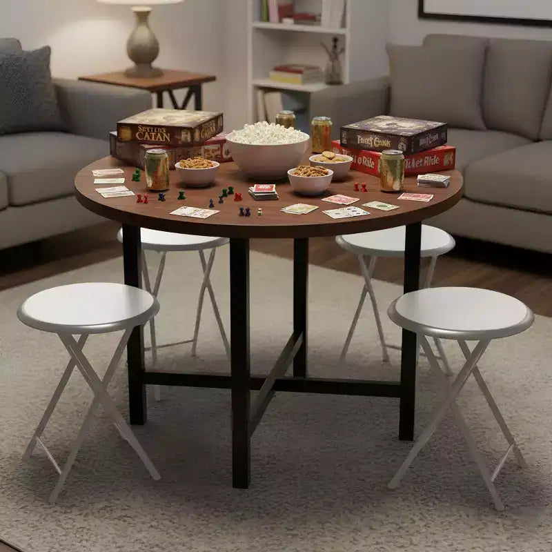 Lavish Home Set di 4 Sgabelli Pieghevoli da Bar, Sgabello Robusto da 45,7 cm con Capacità di 102 kg e Sedili Imbottiti per Dormitorio, Sala Ricreativa o Sala Giochi