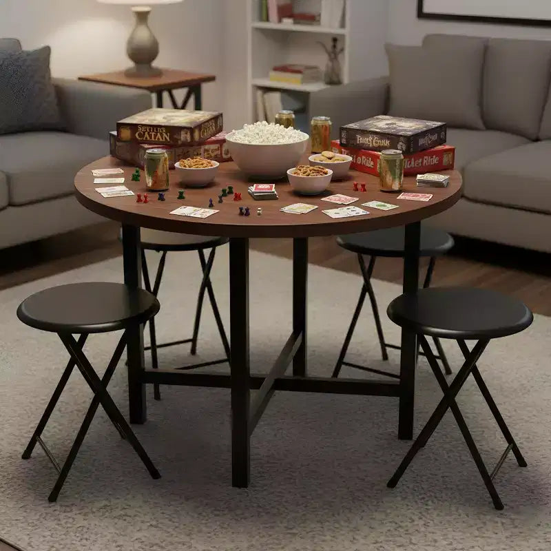 Lavish Home Set di 4 Sgabelli Pieghevoli da Bar, Sgabello Robusto da 45,7 cm con Capacità di 102 kg e Sedili Imbottiti per Dormitorio, Sala Ricreativa o Sala Giochi