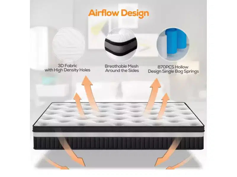 Materasso King da 14 Pollici, Memory Foam Gel e Molle Insacchettate Indipendenti, Rinfrescante, Media Durezza, Certificato CertiPUR-US, Materasso in Scatola