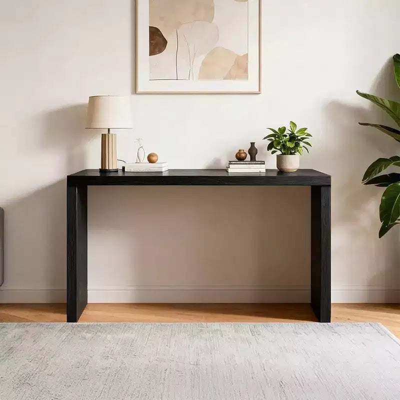 Consolle da divano lunga in legno nero moderno Karl Home 58 Narrow per soggiorno