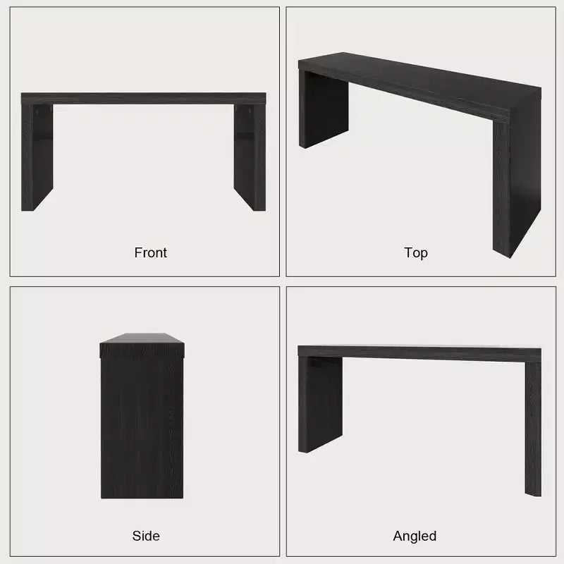 Consolle da divano lunga in legno nero moderno Karl Home 58 Narrow per soggiorno