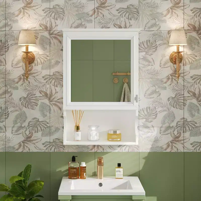 CASAINC Mobile da Bagno Sospeso da 20 con Specchio e Anta Contenitore