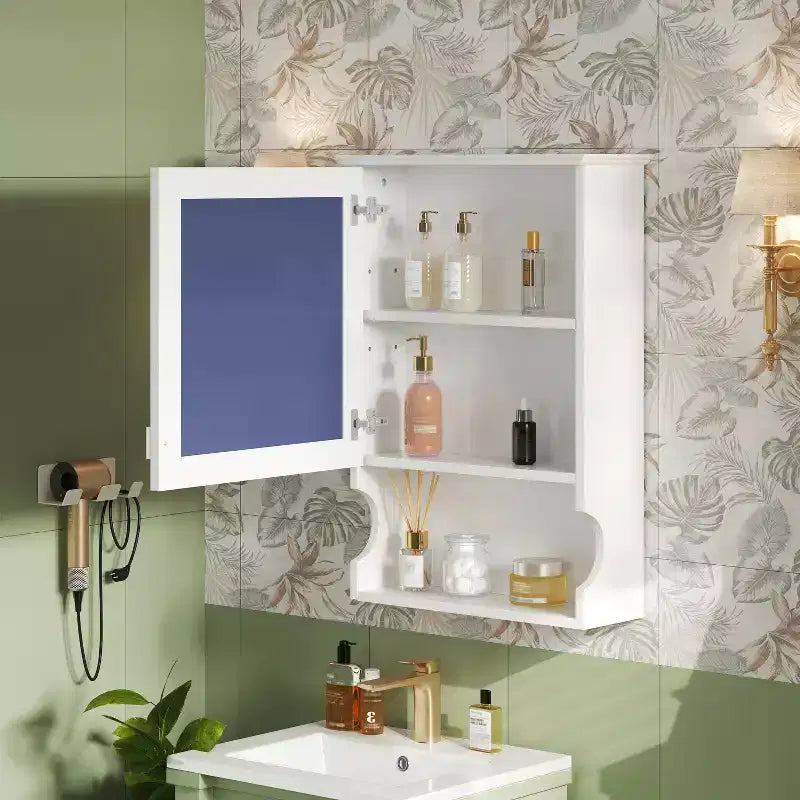 CASAINC Mobile da Bagno Sospeso da 20 con Specchio e Anta Contenitore