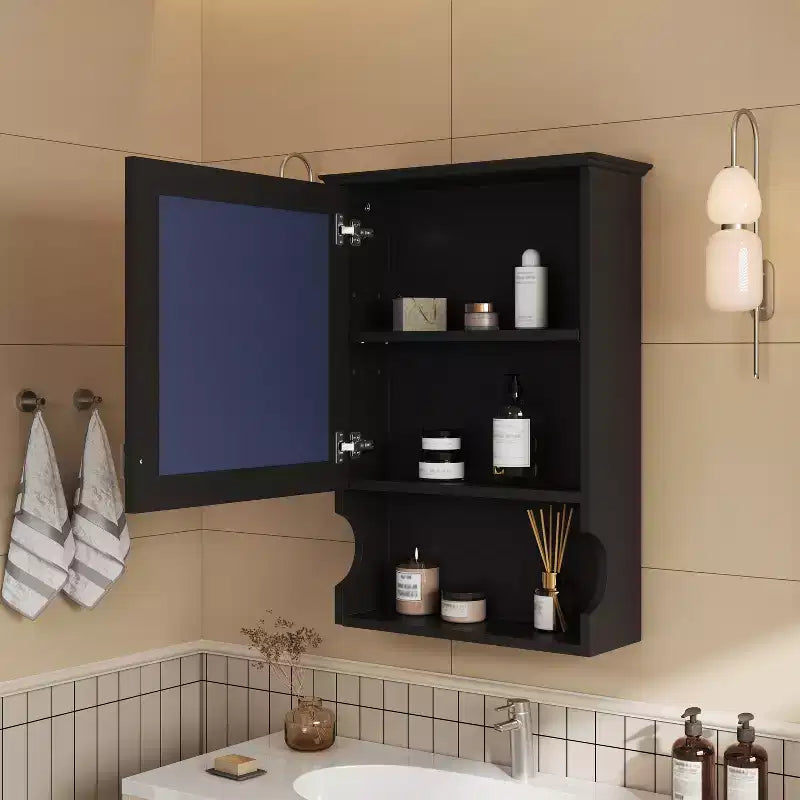 CASAINC Mobile da Bagno Sospeso da 20 con Specchio e Anta Contenitore