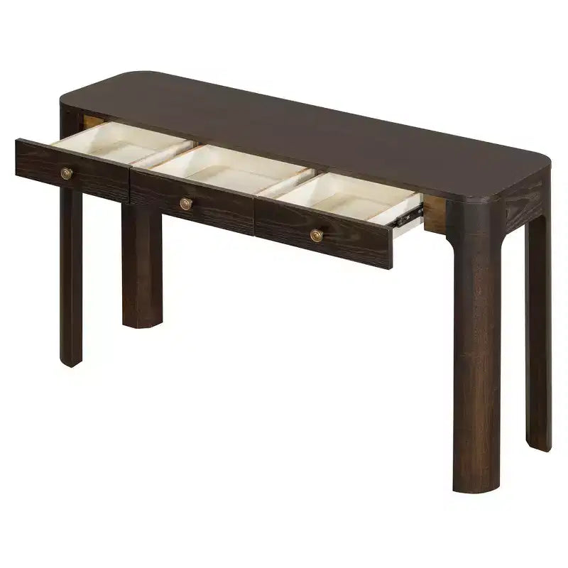 GDFStudio Francis 52 Tavolo Consolle Rustico con Angoli Curvi e Cassetti Nascosti