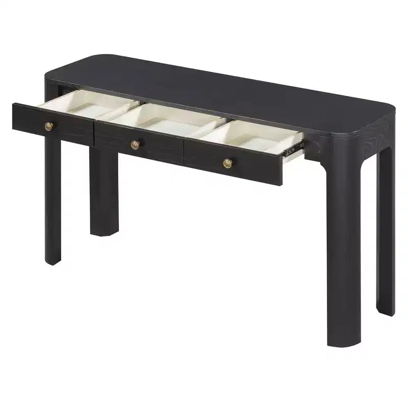 GDFStudio Francis 52 Tavolo Consolle Rustico con Angoli Curvi e Cassetti Nascosti