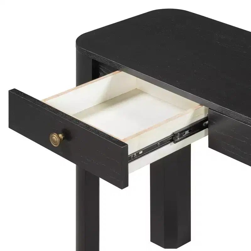 GDFStudio Francis 52 Tavolo Consolle Rustico con Angoli Curvi e Cassetti Nascosti