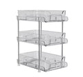 1PC Plastic Multi-functional Stackable Storage Rack for Desktop, Cosmetics, Bathroom, Kitchen, 3-Tier,