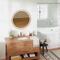 MAYEERTY 24 Inch Smart Anti-fog LED Bathroom Mirror, Circular Dual Lights 3-Color Temperature Memory Dimming