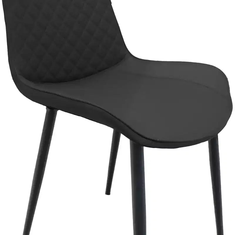 Okak Sedie da Pranzo Moderne Set di 4 con Gambe in Metallo, Sedie da Pranzo Imbottite con Motivo a Rombo, Sedie per Sala da Pranzo per Casa, Nero