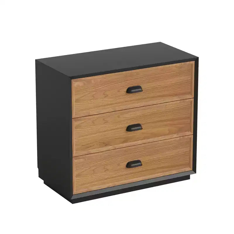 Luck Live Farmhouse Comodino in legno massello 31,49" con 3 cassetti, comodino rustico