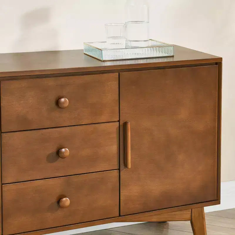Madia Credenza Mid-Century 47.3, Mobile Contenitore con 2 Ante e 3 Cassetti per Ingresso, Soggiorno, Sala da Pranzo, Cucina