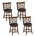 Costway 26 Counter Height Bar Stools Set of 4 w/Rubber Wood Frame Upholstered Seat