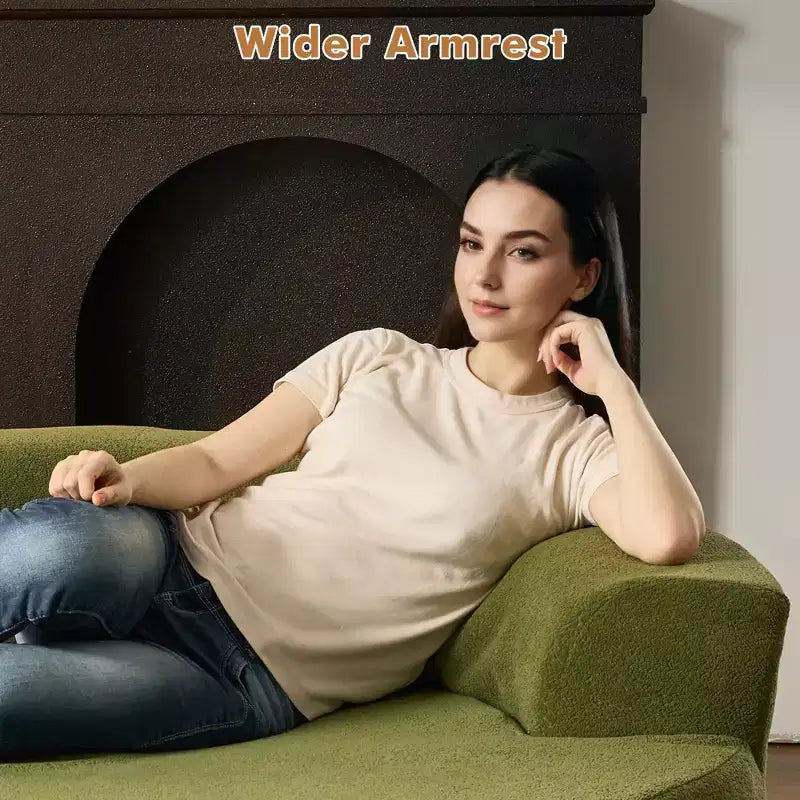 HOMLUX Divano Rotondo in Peluche per Soggiorno, Tessuto Morbido in Poliestere con Molle e Spugna, Accogliente Mobile da Salotto, Poltrona Circolare Accogliente da 58,26"