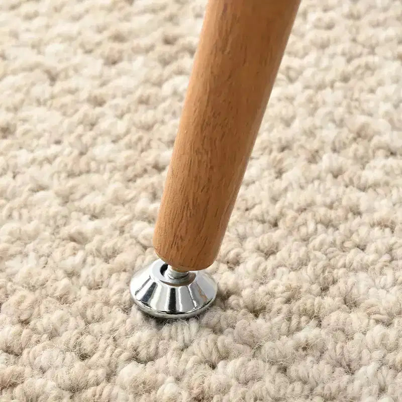 Set di 4 Sgabelli da Bar con Schienale in Bouclé, Altezza Bancone, Sgabelli da Colazione da 27" in Stile Moderno di Metà Secolo con Gambe in Metallo Effetto Legno - Panipeachy